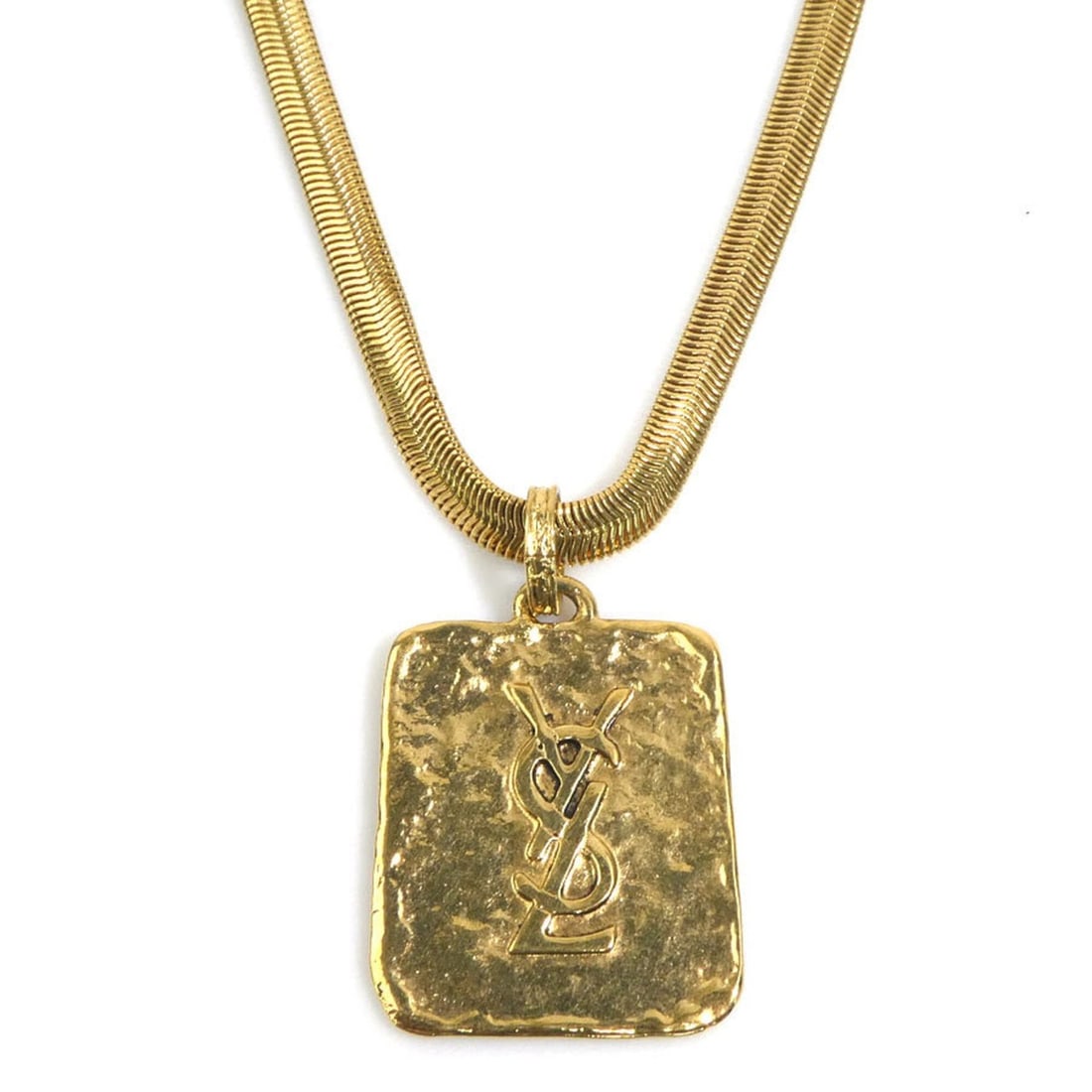 Yves Saint Laurent necklace, metal, gold, for men and women, h32374a: --- Catalog ---Category: SizePendant Size: 52mm x 32mm / 2.04'' x 1.25''Neck Circumference: 66 cm / 25.98''Category: DesignColor: GoldGender: Men,WomenMaterial: MetalNecklace Type: NecklaceCategory: G