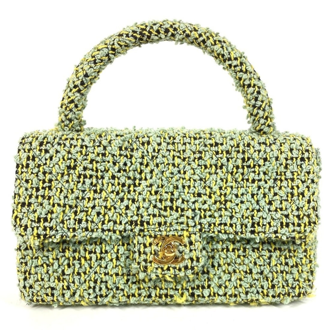 CHANEL Vintage CC Coco Mark Logo Parent-Child Bag Set (Parent only) - Flap Handbag, Tweed, Women's,: --- Catalog ---Category: SizeSize (HxWxD): 15cm x 25.5cm x 6.5cm / 5.9'' x 10.03'' x 2.55''Category: DesignType: HandbagColor: GreenGender: WomenMaterial: Tweed Category: GeneralBrand: ChanelCountry o