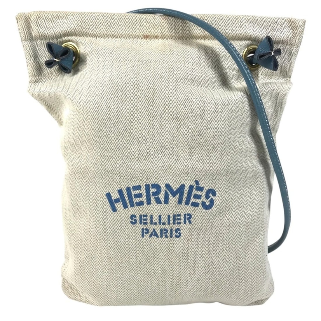 HERMES Aline PM Shoulder Bag (Cotton, Blue) - Men's and Women's.: --- Catalog ---Category: SizeSize (HxWxD): 28.5cm x 22cm / 11.22'' x 8.66''Category: DesignType: Shoulder bagColor: Beige, BlueGender: Men,WomenMaterial: Cotton Category: GeneralBrand: HermesCountry o