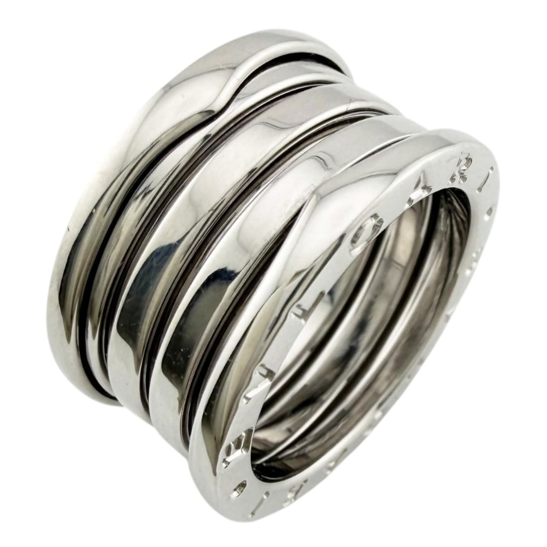 Bulgari B-zero.1 4-band ring, 1, 18K white gold, women's BVLGARI: --- Catalog ---Category: PackNumber in Pack: 1Category: SizeWidth: 11.5mm / 0.45''Weight: 10.1g / 0.35oz.JP Size: 11.5Category: DesignType: Band ringColor: SilverMetal: White GoldGender: WomenHandmade