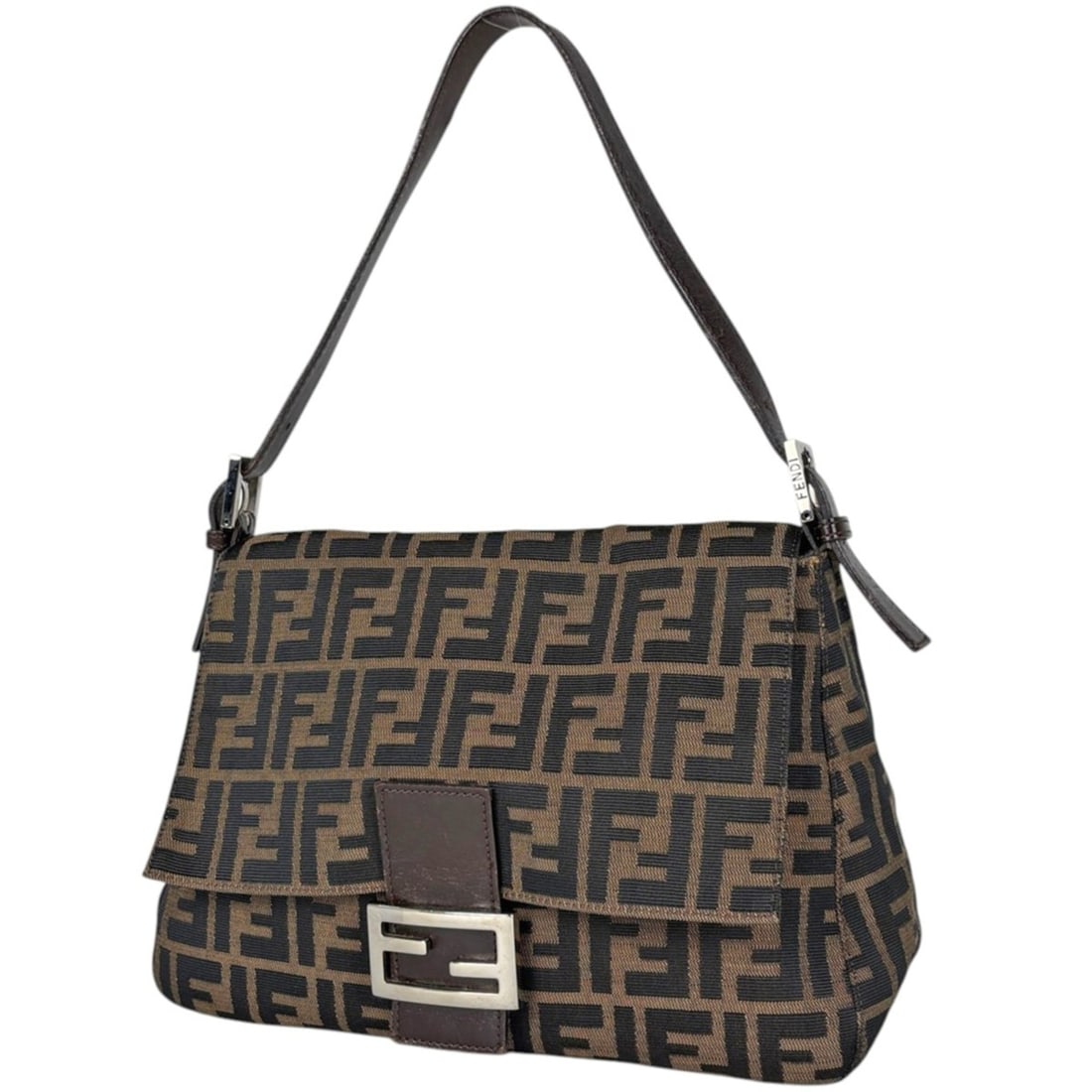 Fendi FENDI Shoulder Bag, Zucca Pattern, Mamma Baguette, Canvas, Brown, 26325, Women's: --- Catalog ---Category: SizeSize (HxWxD): 20cm x 29cm x 12cm / 7.87'' x 11.41'' x 4.72''Category: DesignType: Shoulder bagColor: BrownGender: WomenMaterial: Canvas , Leather Category: GeneralMPN: 263