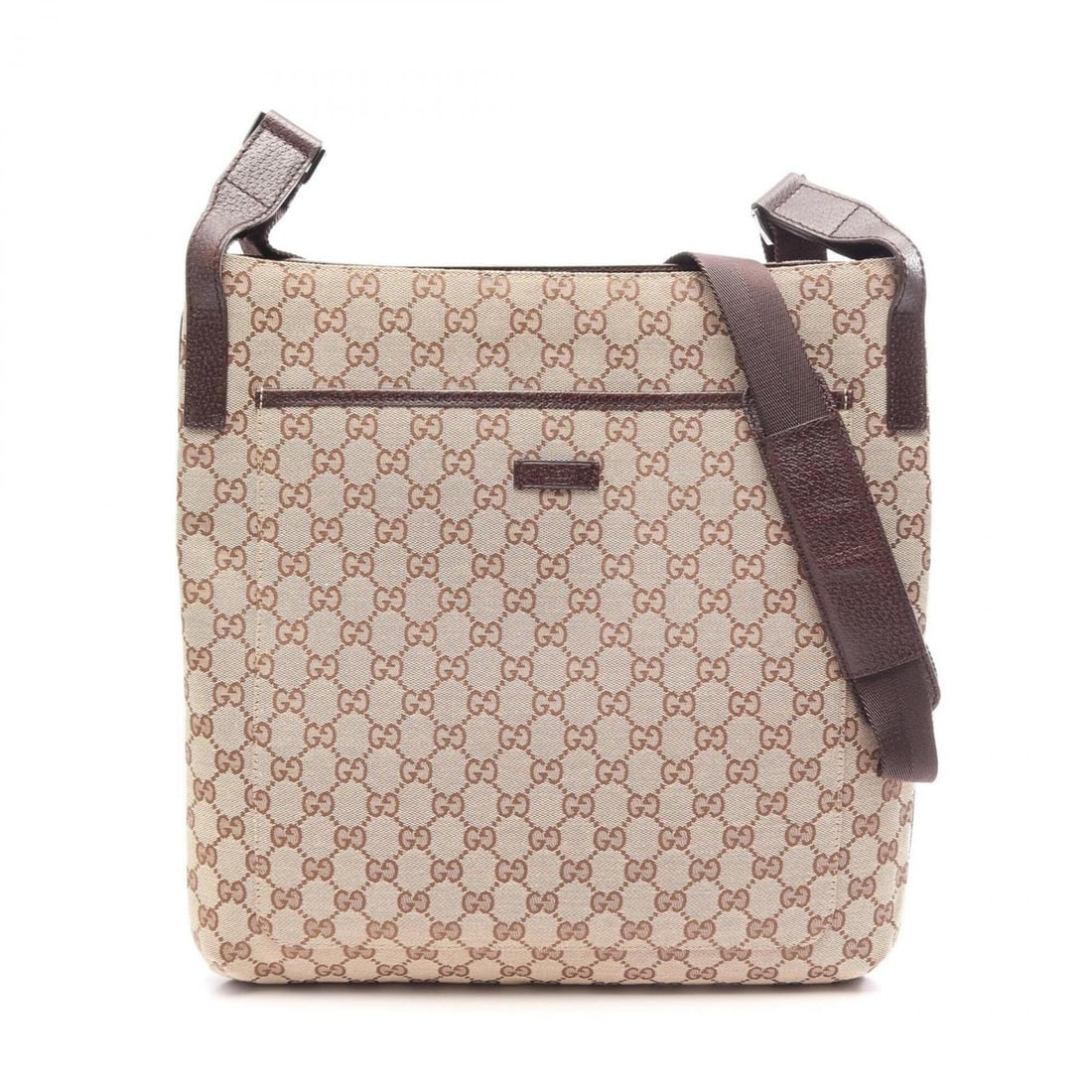 Gucci GG Canvas Shoulder Bag/Handbag, and Leather, Men's/Women's, Beige/Brown, 122971 (1 of 18)