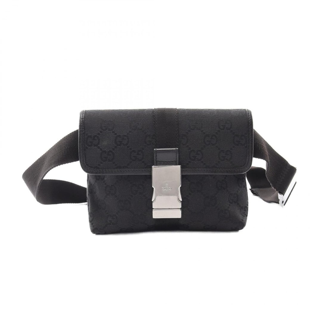 Gucci GG Canvas Waist Bag, Body Handbag, Leather, Women's, Black, 131236: --- Catalog ---Category: SizeSize (HxWxD): 14cm x 17cm x 6cm / 5.51'' x 6.69'' x 2.36''Category: DesignType: Fanny pack, HandbagColor: BlackGender: WomenMaterial: Canvas , Leather Category: GeneralMPN