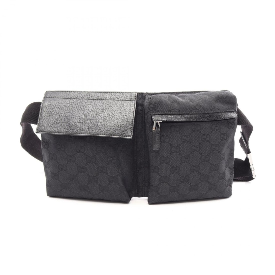 Gucci GG Canvas Waist Bag, Body Handbag, Leather, Men's & Women's, Black, 28566: --- Catalog ---Category: SizeSize (HxWxD): 16cm x 29cm x 2.5cm / 6.29'' x 11.41'' x 0.98''Category: DesignType: Fanny pack, HandbagColor: BlackGender: Men,WomenMaterial: Canvas , Leather Category: Gen