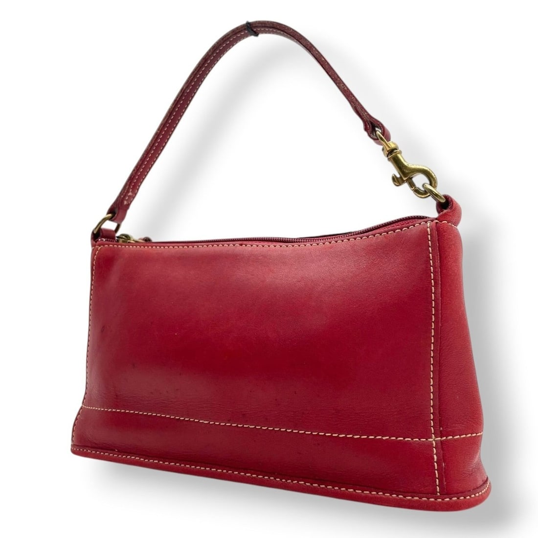 Coach Bleeker Demi Zip Handbag Mini Bag Pouch Glovetanned Leather Rose Red Gold Hardware Women's S57 (1 of 20)