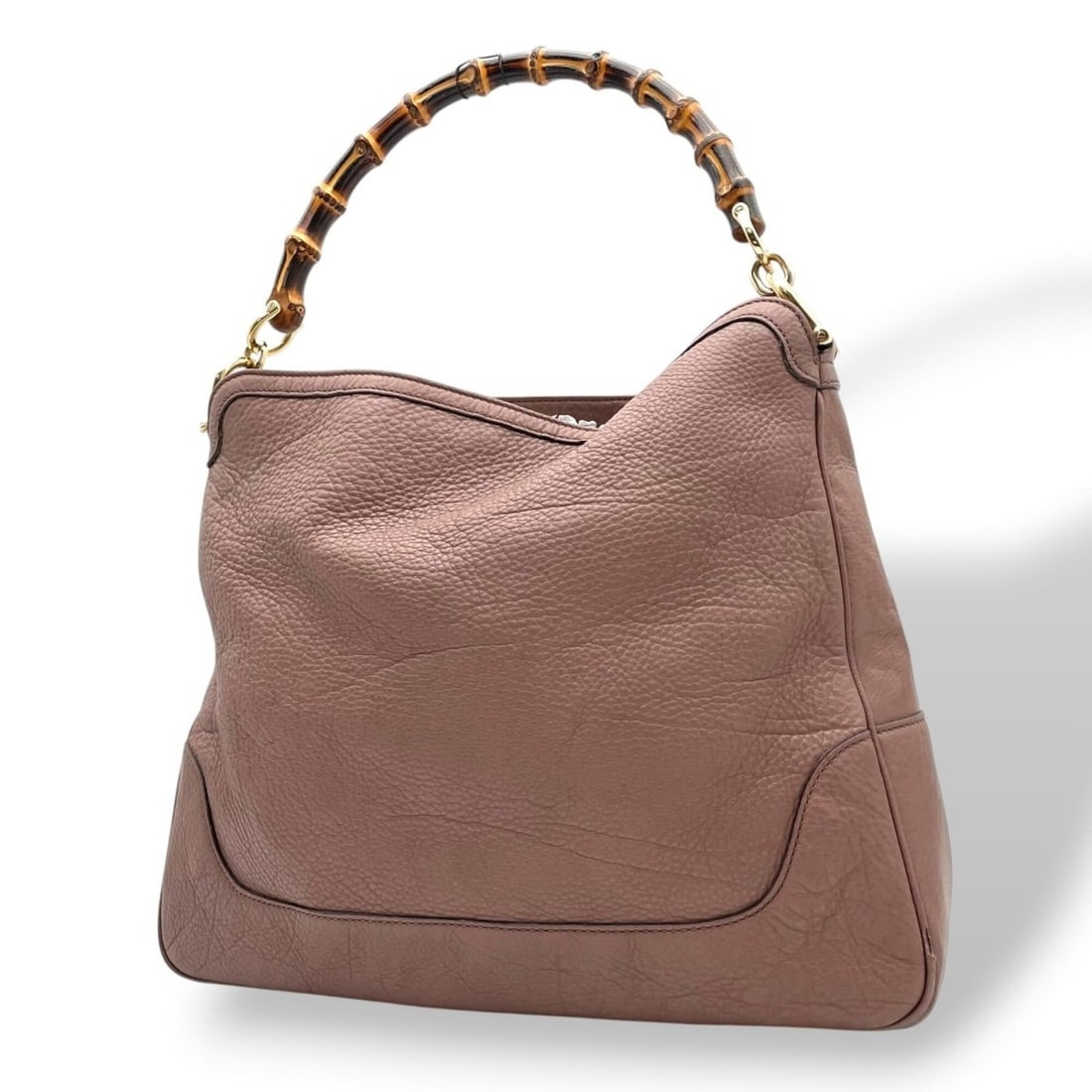 GUCCI Bamboo Tote Bag Handbag Leather Pink Gold Hardware Women's U9 (1 of 16)