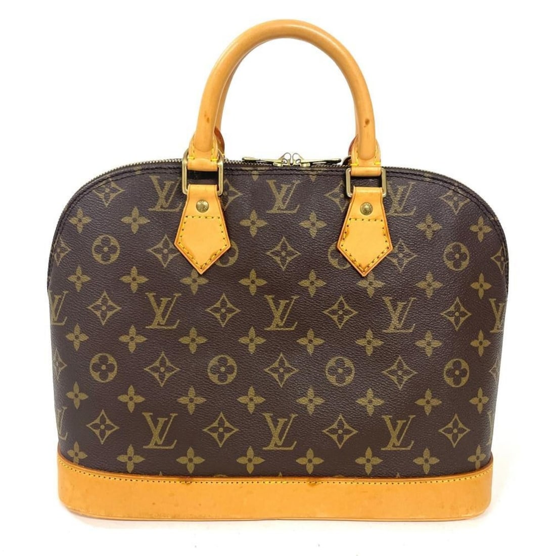 Louis Vuitton Alma PM handbag, Monogram canvas, M53150, brown, gold hardware, older model.: --- Catalog ---Category: SizeSize (HxWxD): 23cm x 30cm x 16cm / 9.05'' x 11.81'' x 6.29''Handle Length: 27cm / 10.62''Category: DesignType: HandbagColor: Brown, MonogramGender: WomenClosure: ZipperMat