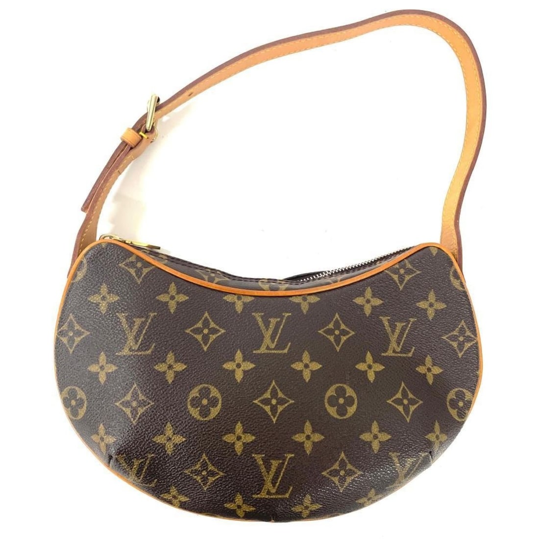 Louis Vuitton Pochette Croissant Shoulder Bag, Monogram Canvas, M51510, Brown, Gold Hardware: --- Catalog ---Category: SizeSize (HxWxD): 16cm x 26cm x 6.5cm / 6.29'' x 10.23'' x 2.55''Strap Length: 52cm / 20.47''Category: DesignType: Pochette, Shoulder bagColor: Brown, MonogramGender: WomenClo