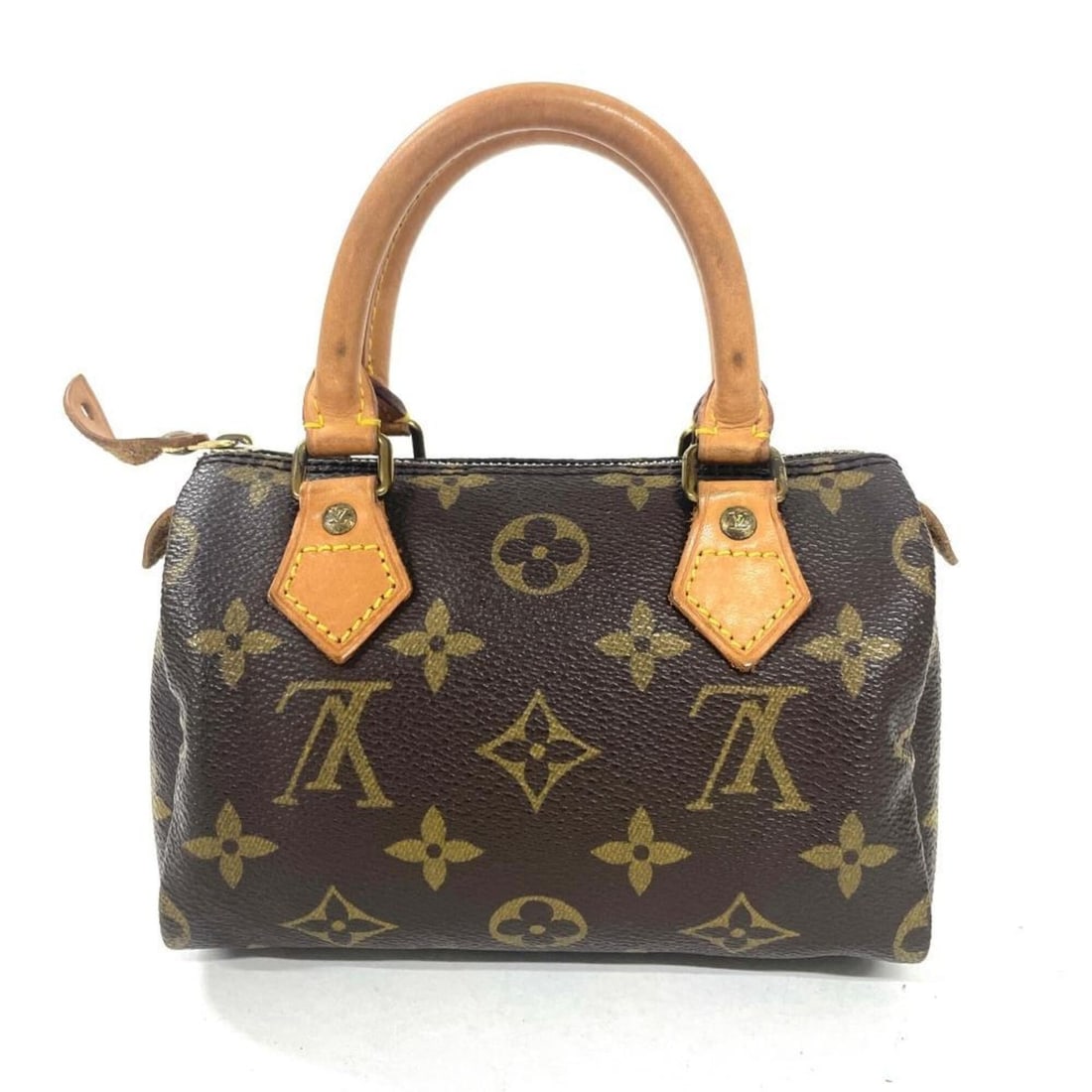 Louis Vuitton Mini Speedy Handbag, Monogram Canvas, M41534, Brown, Gold Hardware, Older Model: --- Catalog ---Category: SizeSize (HxWxD): 9cm x 15.5cm x 6.5cm / 3.54'' x 6.1'' x 2.55''Handle Length: 20cm / 7.87''Category: DesignType: HandbagColor: Brown, MonogramGender: WomenClosure: ZipperMate