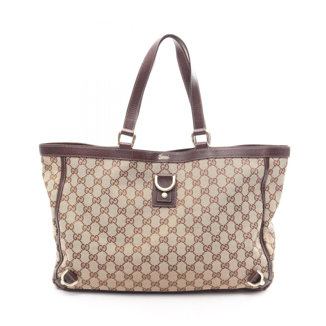 Gucci Abbey GG Canvas Tote Bag Handbag, and Leather, Women's, Beige/Brown, 141472 (1 of 20)