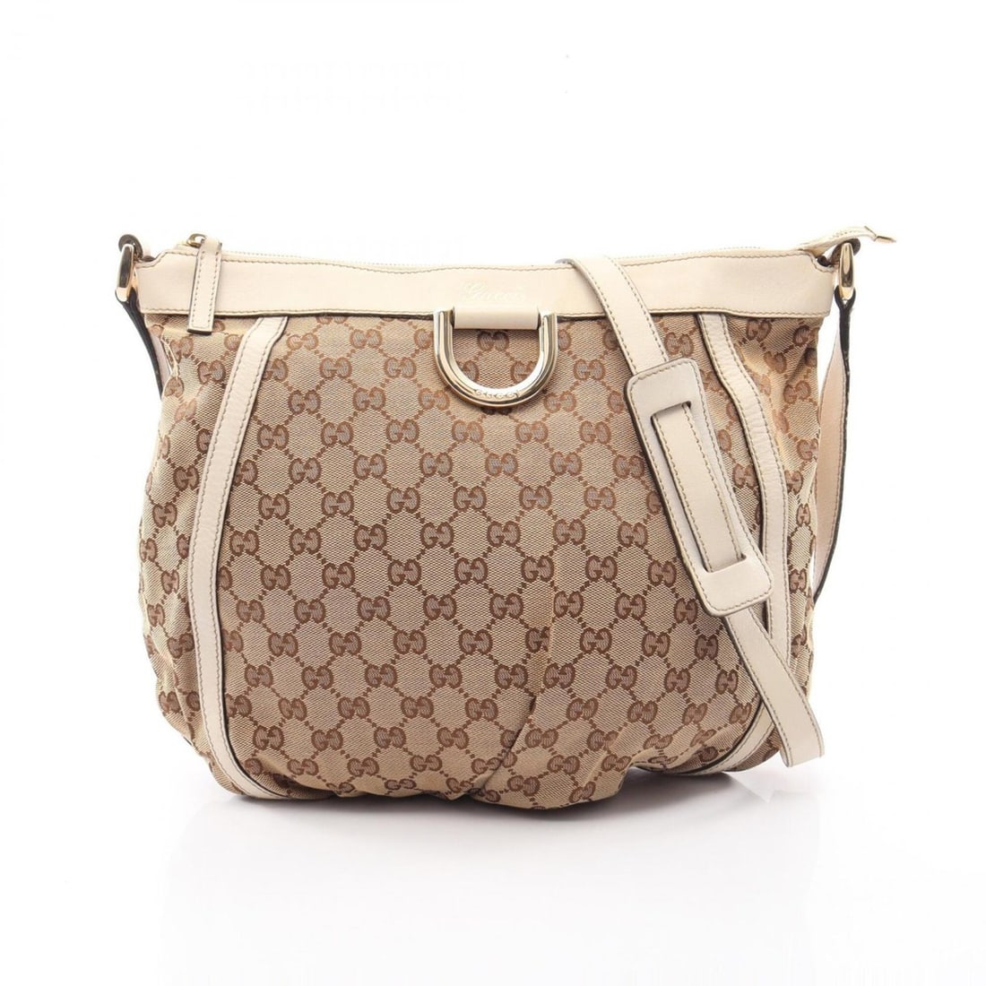 Gucci Abbey GG Canvas Shoulder Bag/Handbag, and Leather, Women's, Beige/White, 204940: --- Catalog ---Category: SizeSize (HxWxD): 32cm x 37cm x 2cm / 12.59'' x 14.56'' x 0.78''Category: DesignType: Handbag, Shoulder bagColor: Beige, WhiteGender: WomenMaterial: Canvas , Leather Category: