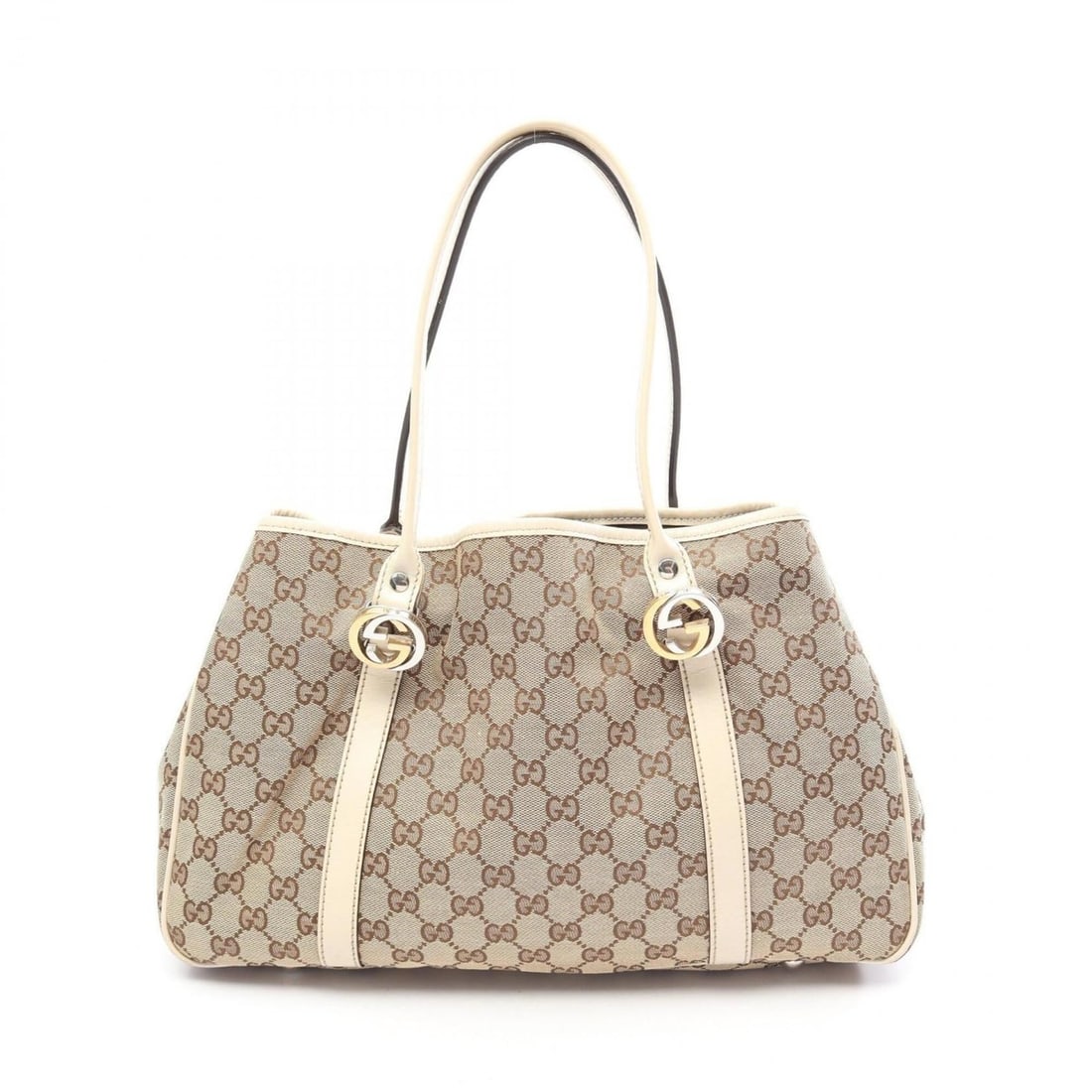 Gucci GG Twins Canvas Tote Bag Handbag Leather Women's Beige/Ivory 232957: --- Catalog ---Category: SizeSize (HxWxD): 23cm x 38cm x 10cm / 9.05'' x 14.96'' x 3.93''Category: DesignType: Handbag, Tote bagColor: Beige, IvoryGender: WomenMaterial: Canvas , Leather Category: Gen