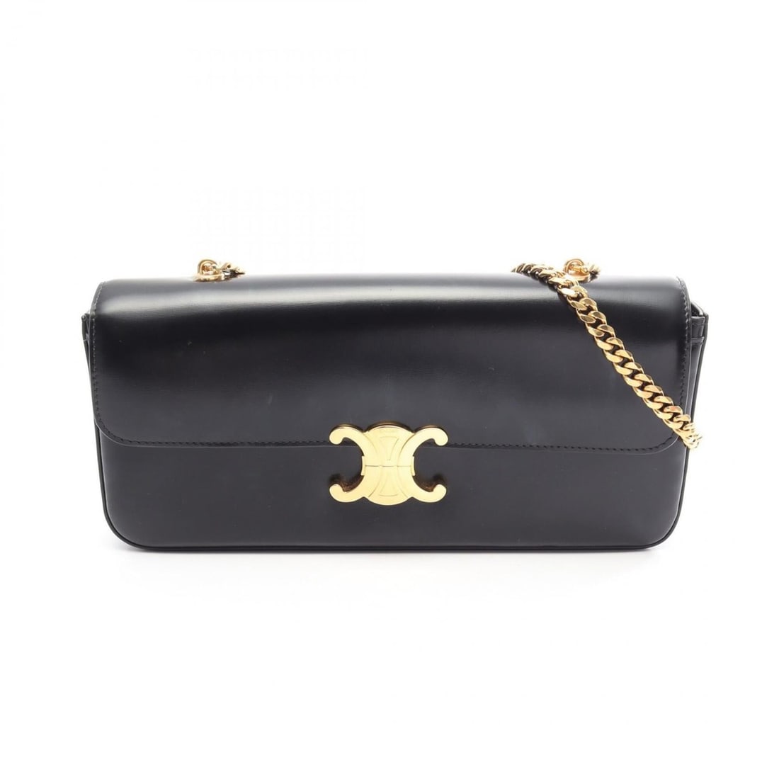 Celine Claude Triomphe Large Shoulder Bag/Handbag, Leather, Women's, Black: --- Catalog ---Category: SizeSize (HxWxD): 14cm x 29cm x 4cm / 5.51'' x 11.41'' x 1.57''Category: DesignType: Handbag, Shoulder bagColor: BlackGender: WomenMaterial: Leather Category: GeneralBrand: Ce