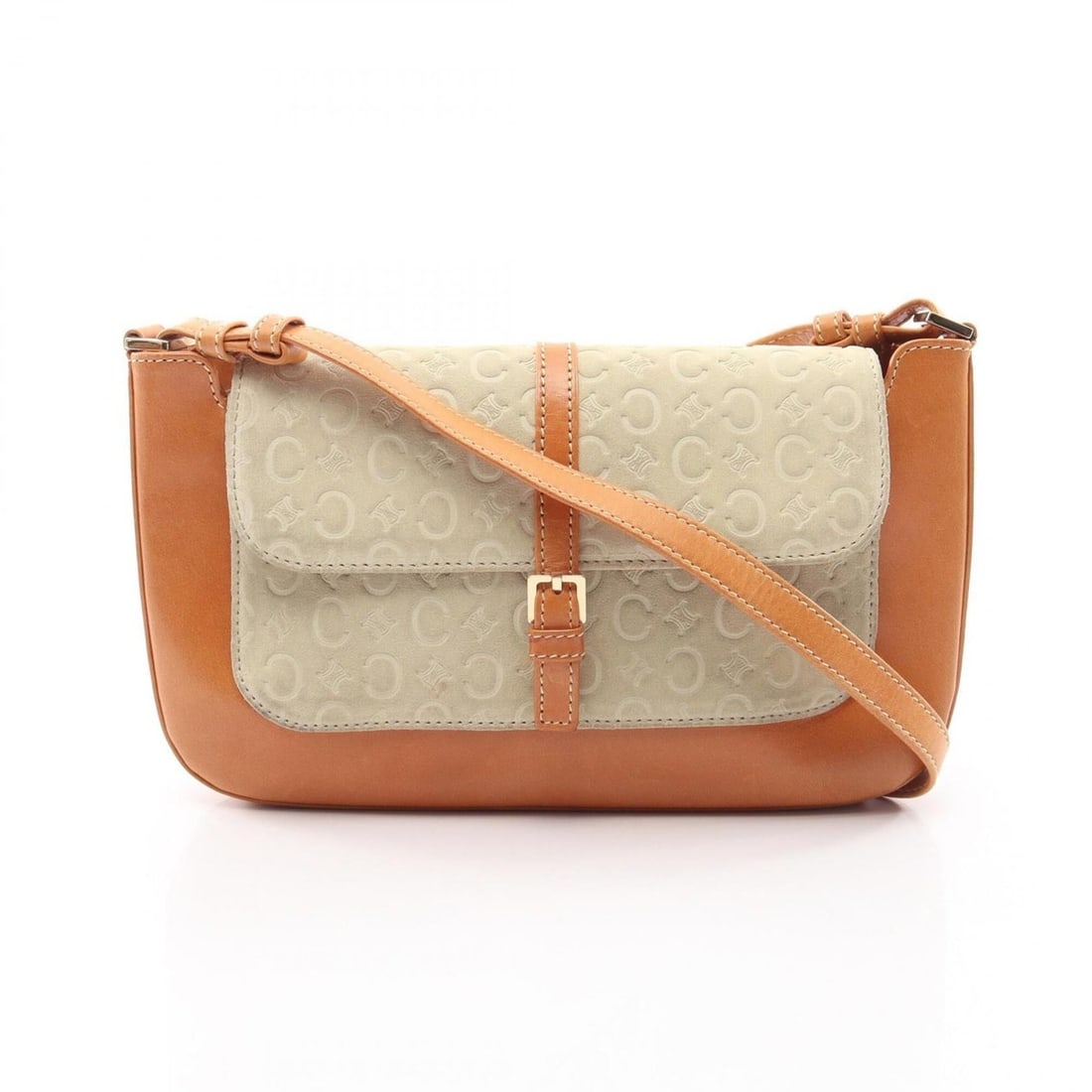 Celine C Macadam Shoulder Bag/Handbag, Leather/Suede, Women's, Ivory/Brown: --- Catalog ---Category: SizeSize (HxWxD): 16cm x 26cm x 2.5cm / 6.29'' x 10.23'' x 0.98''Category: DesignType: Handbag, Shoulder bagColor: Brown, IvoryGender: WomenMaterial: Leather , Suede Category: