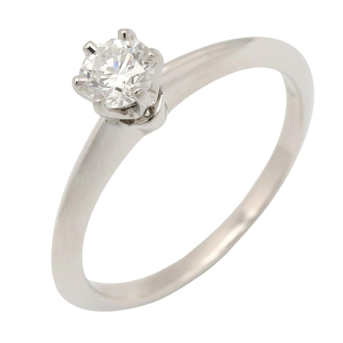 Tiffany & Co. Solitaire Ring, Platinum (Pt950), Diamond, Women's, Clear/Silver Tone (1 of 8)