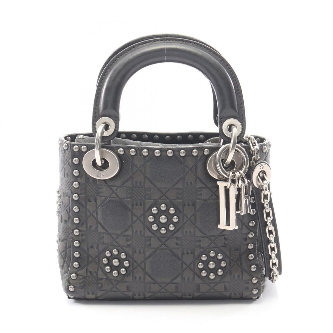 Christian Dior Dior Lady Mini 2-Way Handbag, Leather, Women's, Black: --- Catalog ---Category: SizeSize (HxWxD): 14cm x 16.5cm x 7cm / 5.51'' x 6.49'' x 2.75''Category: DesignType: HandbagColor: BlackGender: WomenMaterial: Leather Category: GeneralBrand: Christian Dior-
