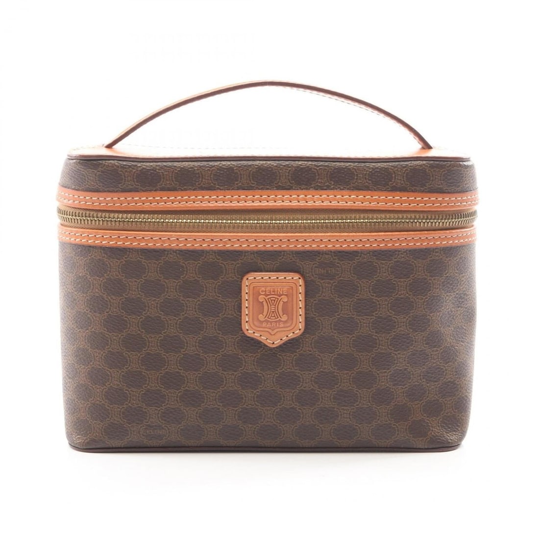 Celine Macadam Handbag, Coated Canvas Leather, Women's, Brown (1 of 10)