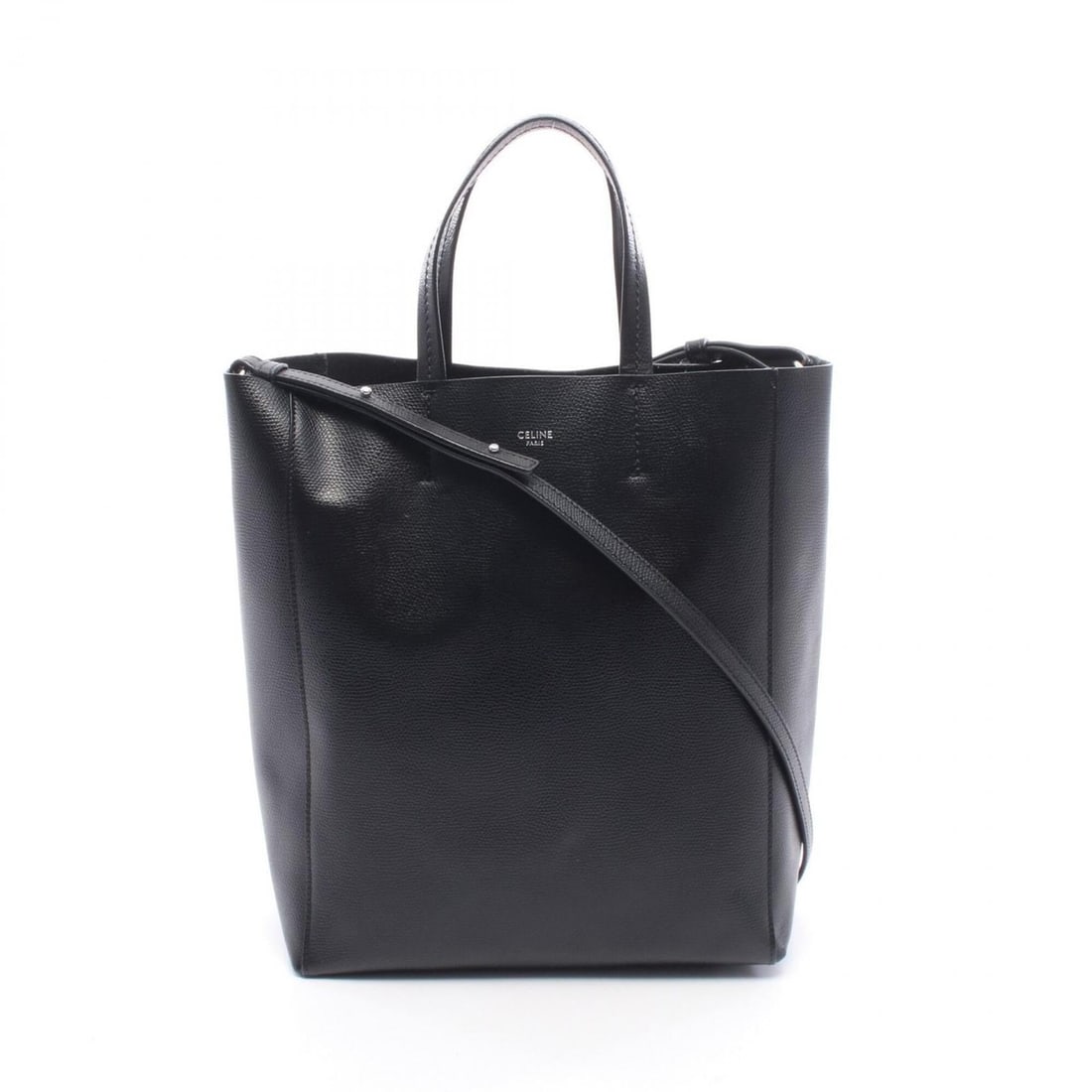 Celine Vertical Small Cabas 2-Way Tote Bag/Handbag, Leather, Women's, Black (189813): --- Catalog ---Category: SizeSize (HxWxD): 28cm x 23cm x 10cm / 11.02'' x 9.05'' x 3.93''Category: DesignType: Handbag, Tote bagColor: BlackGender: WomenMaterial: Leather Category: GeneralMPN: 189813B