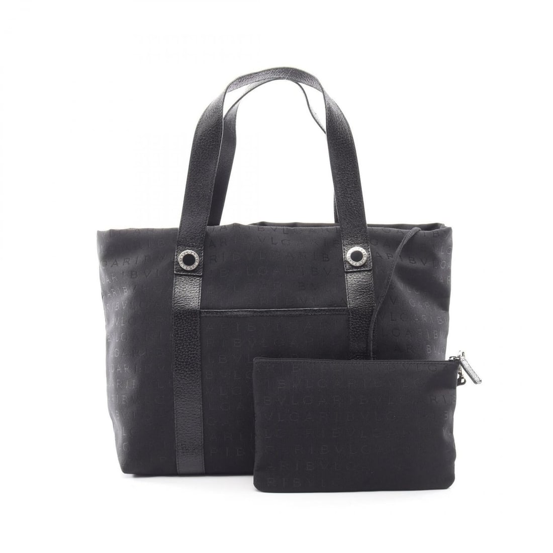 Bulgari BVLGARI Logomania Tote Bag Handbag Canvas Leather Women's Black (1 of 20)