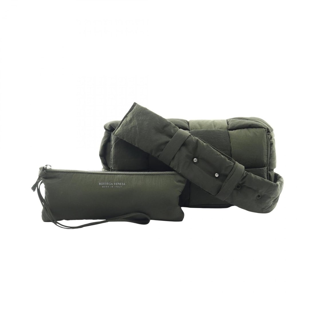 Bottega Veneta Padded Tech Cassette Shoulder Bag/Handbag, Nylon, Men's, Green, 628951 (1 of 17)