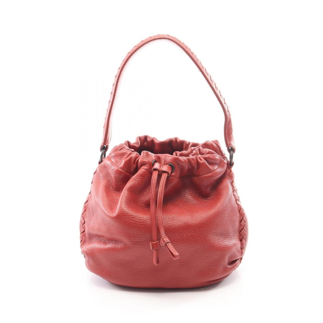 Bottega Veneta Intrecciato Drawstring Handbag, Leather, Women's, Red: --- Catalog ---Category: SizeSize (HxWxD): 21cm x 26cm x 8cm / 8.26'' x 10.23'' x 3.14''Category: DesignType: HandbagColor: Red colorGender: WomenMaterial: Leather Category: GeneralBrand: Bottega Vene