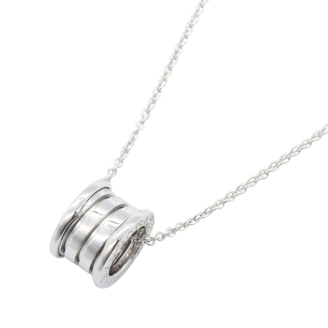 Bvlgari Bulgari B-zero1 Necklace, 18K White Gold (18KWG), Women's, Silver Tone, Item Number 352815: --- Catalog ---Category: SizePendant Size: 14mm x 10mm / 0.55'' x 0.39''Neck Circumference: 41 cm / 16.14''Category: DesignColor: SilverGender: WomenMaterial: White gold (18K)Necklace Type: NecklaceCa