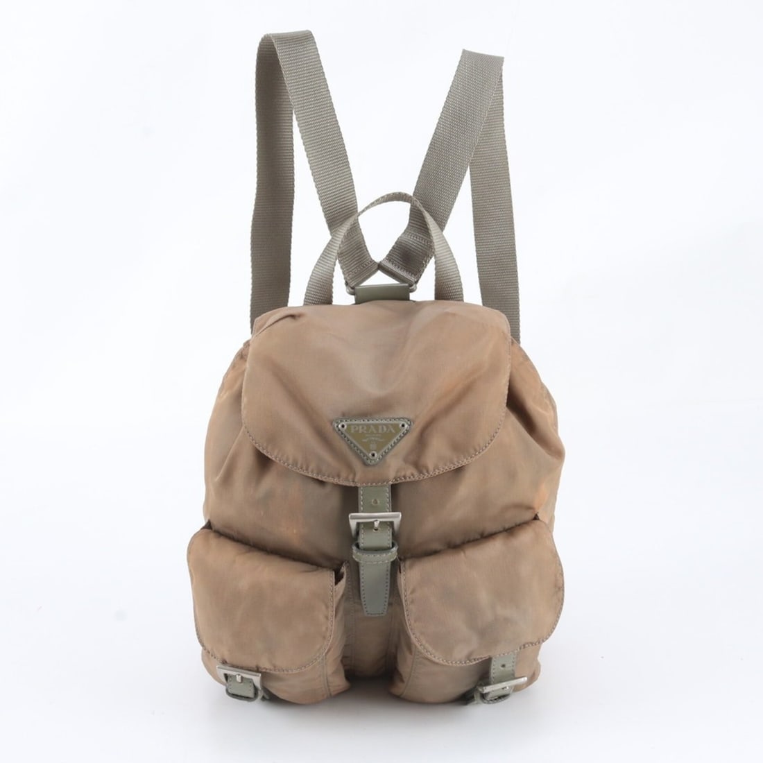 Prada white tag included. Tessuto nylon with triangle logo. Leather backpack/shoulder bag/handbag: --- Catalog ---Category: SizeSize (HxWxD): 26cm x 24cm x 10cm / 10.23'' x 9.44'' x 3.93''Strap Length: 63cm / 24.8''Handle Length: 21cm / 8.26''Category: DesignType: HandbagColor: BeigeGender: WomenMa