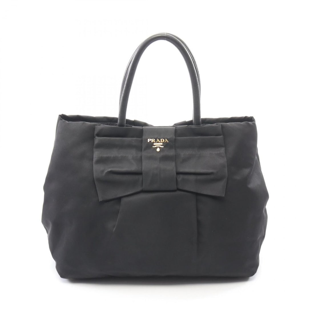 Prada TESSUTO FIOCCO Ribbon Handbag, Nylon Leather, Women's, Black: --- Catalog ---Category: SizeSize (HxWxD): 23cm x 28cm x 15cm / 9.05'' x 11.02'' x 5.9''Category: DesignType: HandbagColor: BlackGender: WomenMaterial: Nylon , Leather Category: GeneralBrand: Prada---