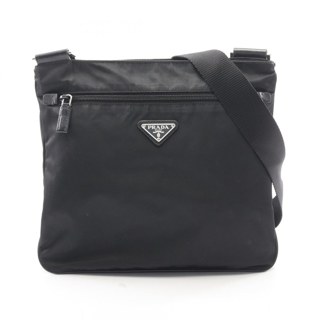 Prada TESSUTO + SAFFIANO Shoulder Bag/Handbag, Nylon & Saffiano Leather, Women's, Black (VA0563) (1 of 11)