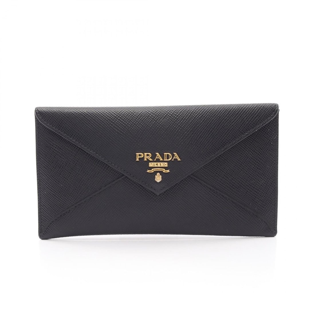 Prada SAFFIANO CUIR Envelope Bi-fold Long Wallet, Saffiano Leather, Women's, Black, 1MF175: --- Catalog ---Category: SizeSize (HxWxD): 11cm x 20cm x 5.00mm / 4.33'' x 7.87'' x 0.19''Category: DesignType: Long wallet (bi-fold)Color: BlackGender: WomenMaterial: Saffiano triangle Category: Gene