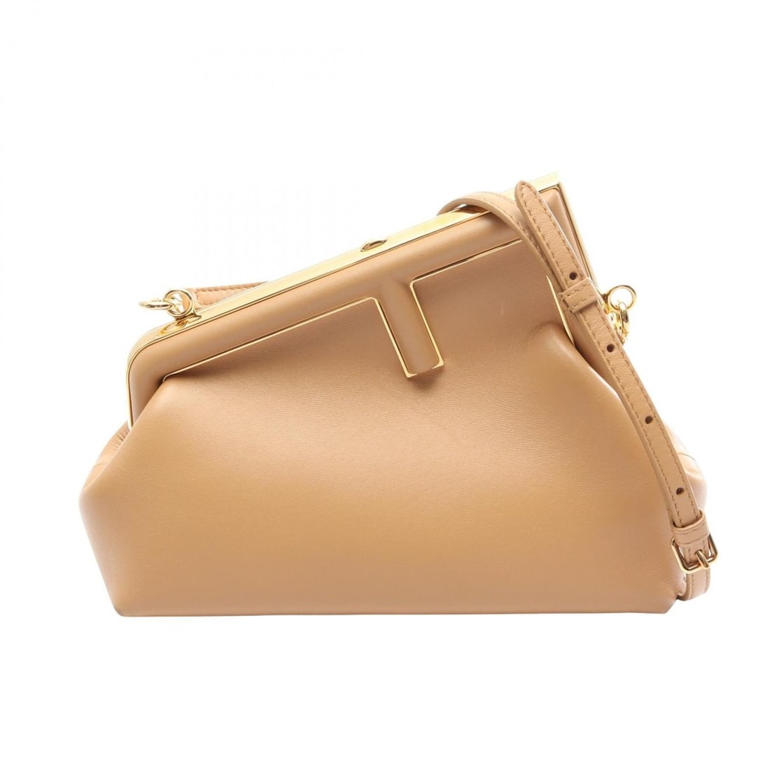 Fendi First Small Clutch Bag Shoulder Handbag Leather Women's Brown 8BP129 ABVE (1 of 10)