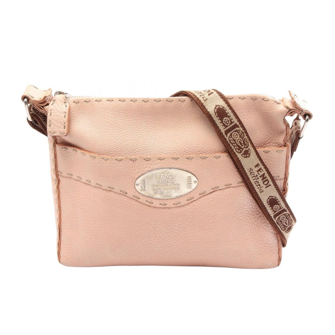 Fendi Selleria Shoulder Bag/Handbag, Leather, Women's, Pink, 8BT109: --- Catalog ---Category: SizeSize (HxWxD): 28cm x 26cm x 2.5cm / 11.02'' x 10.23'' x 0.98''Category: DesignType: Handbag, Shoulder bagColor: PinkGender: WomenMaterial: Leather Category: GeneralMPN: 8B