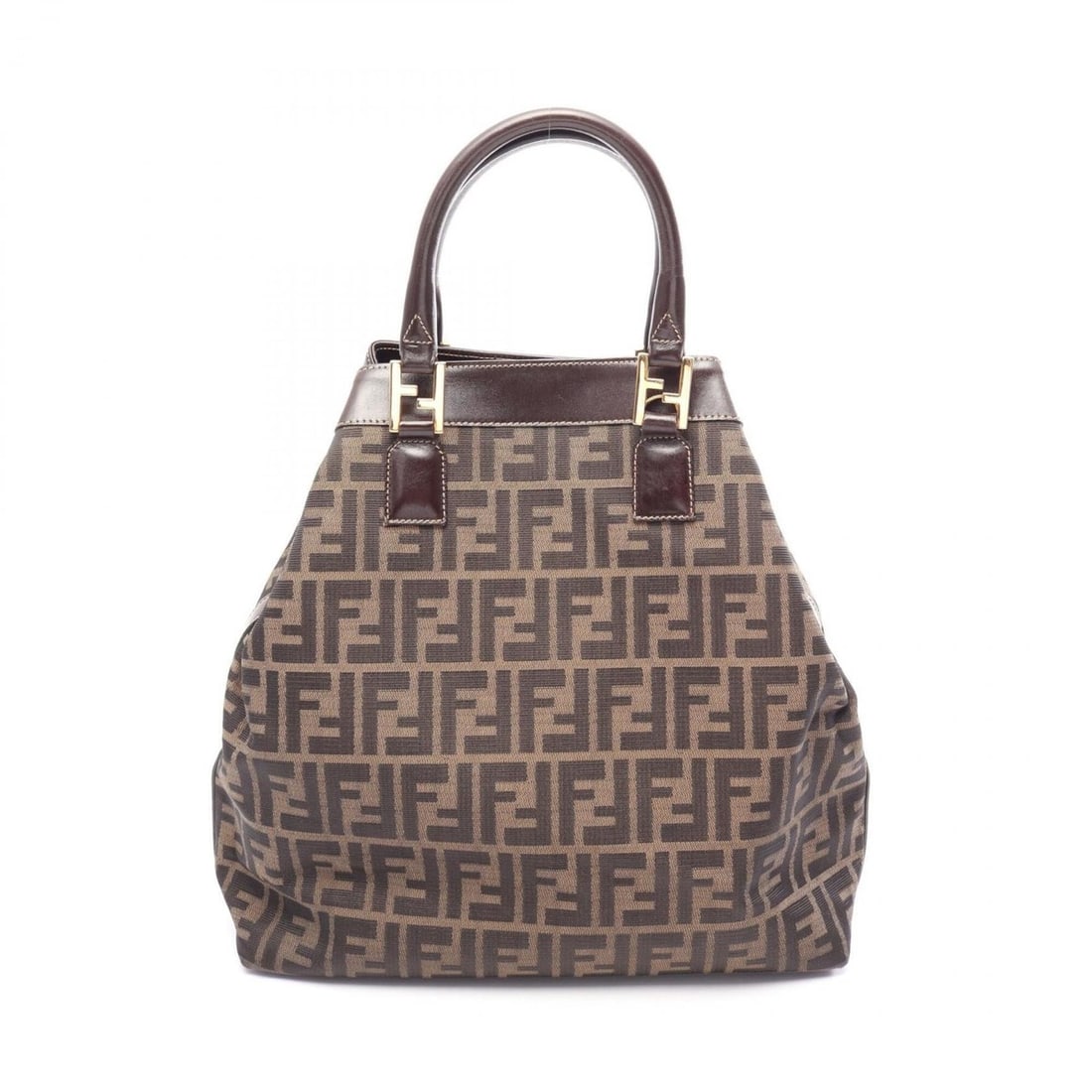 Fendi Zucca Tote Bag Handbag Canvas Leather Women's Brown/Black: --- Catalog ---Category: SizeSize (HxWxD): 34cm x 32cm x 11.5cm / 13.38'' x 12.59'' x 4.52''Category: DesignType: Handbag, Tote bagColor: Black, BrownGender: WomenMaterial: Canvas , Leather Category: 