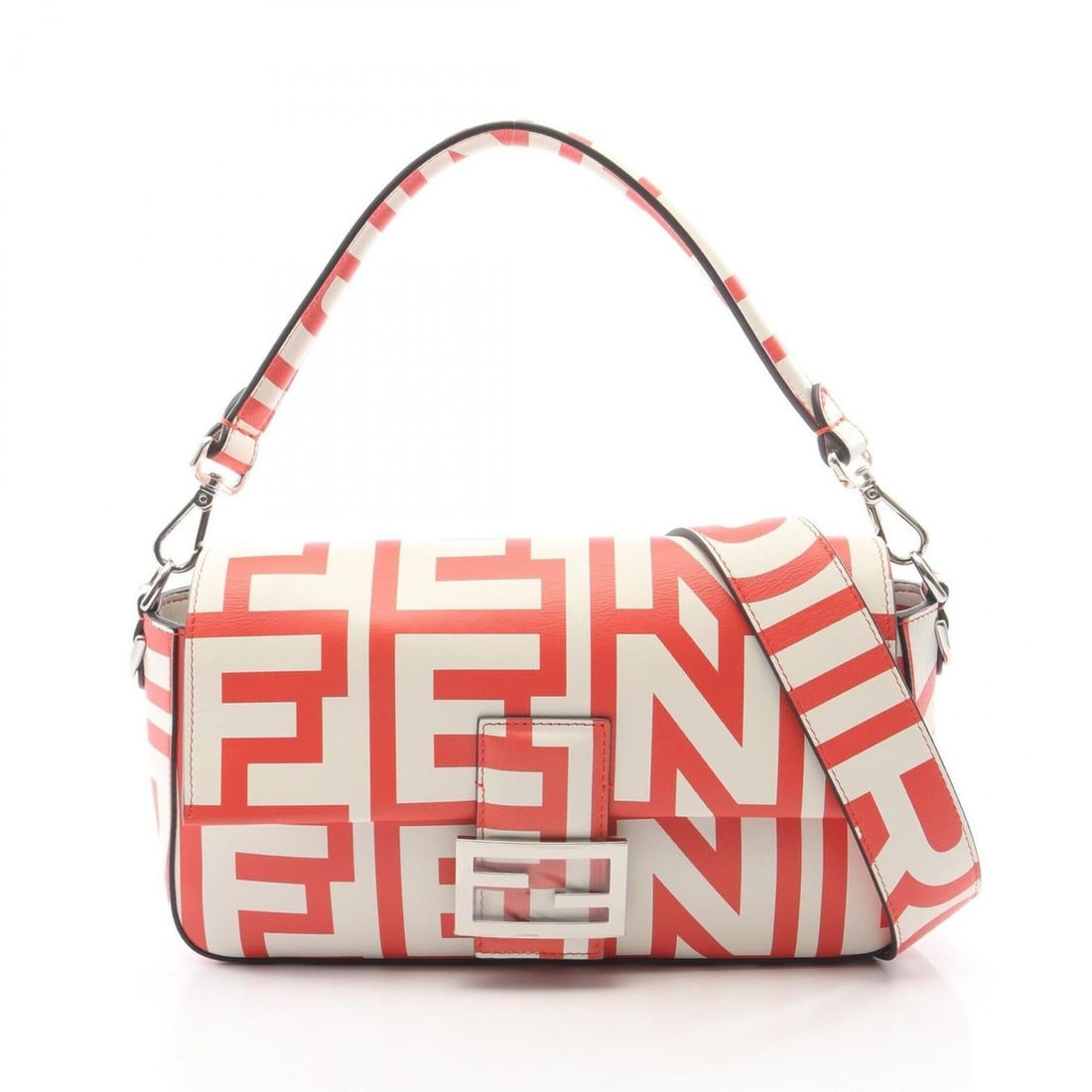 Fendi x Marc Jacob Mamma Bucket 2-Way Handbag, Leather, Women's, White/Red: --- Catalog ---Category: SizeSize (HxWxD): 14cm x 27cm x 4cm / 5.51'' x 10.62'' x 1.57''Category: DesignType: HandbagColor: Red color, WhiteGender: WomenMaterial: Leather Category: GeneralBrand: Fendi