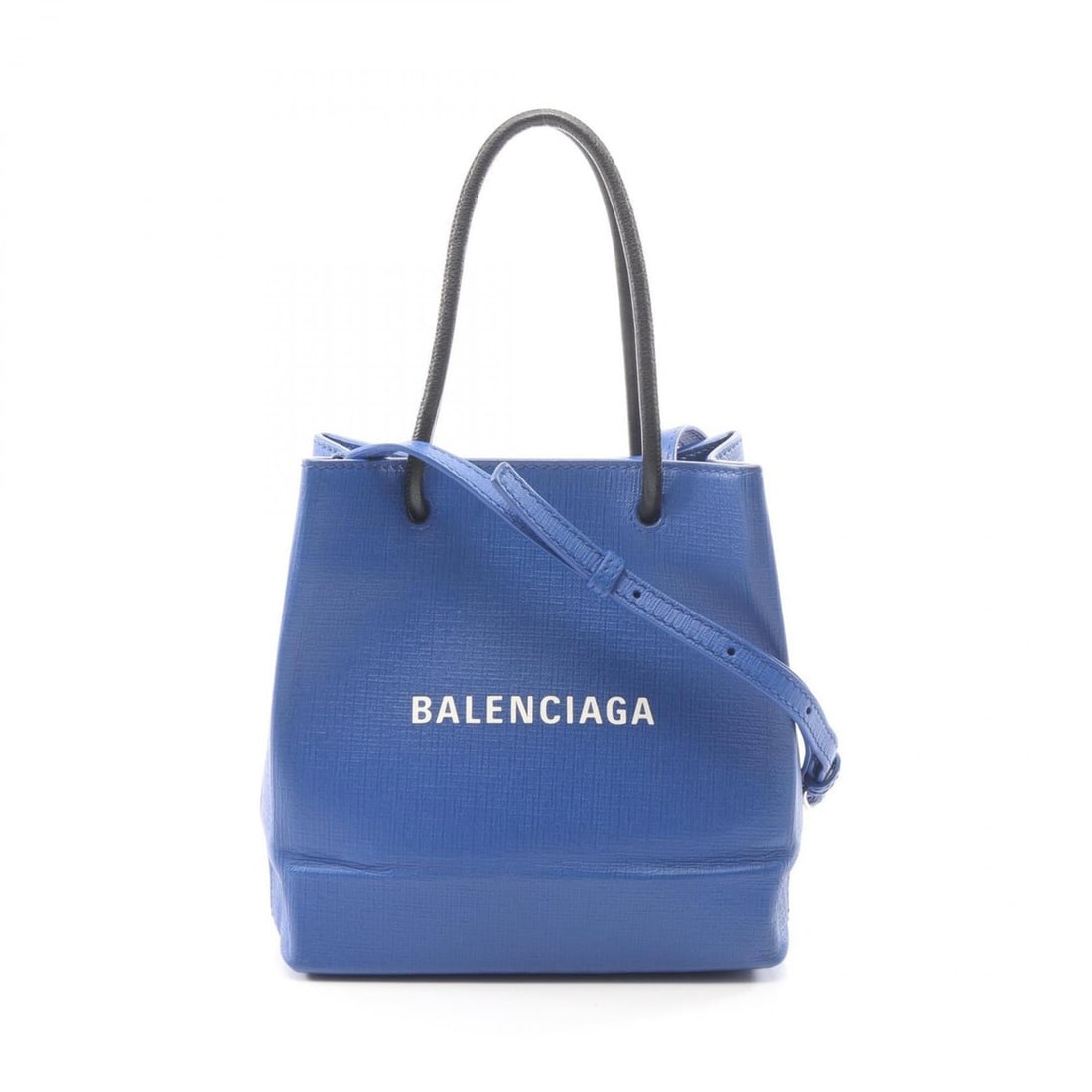 Balenciaga Shopping Tote XXS 2-Way Bag Handbag Leather Women's Blue/Black 572411: --- Catalog ---Category: SizeSize (HxWxD): 20cm x 19cm x 9cm / 7.87'' x 7.48'' x 3.54''Category: DesignType: Handbag, Tote bagColor: Black, BlueGender: WomenMaterial: Leather Category: GeneralMPN: 572
