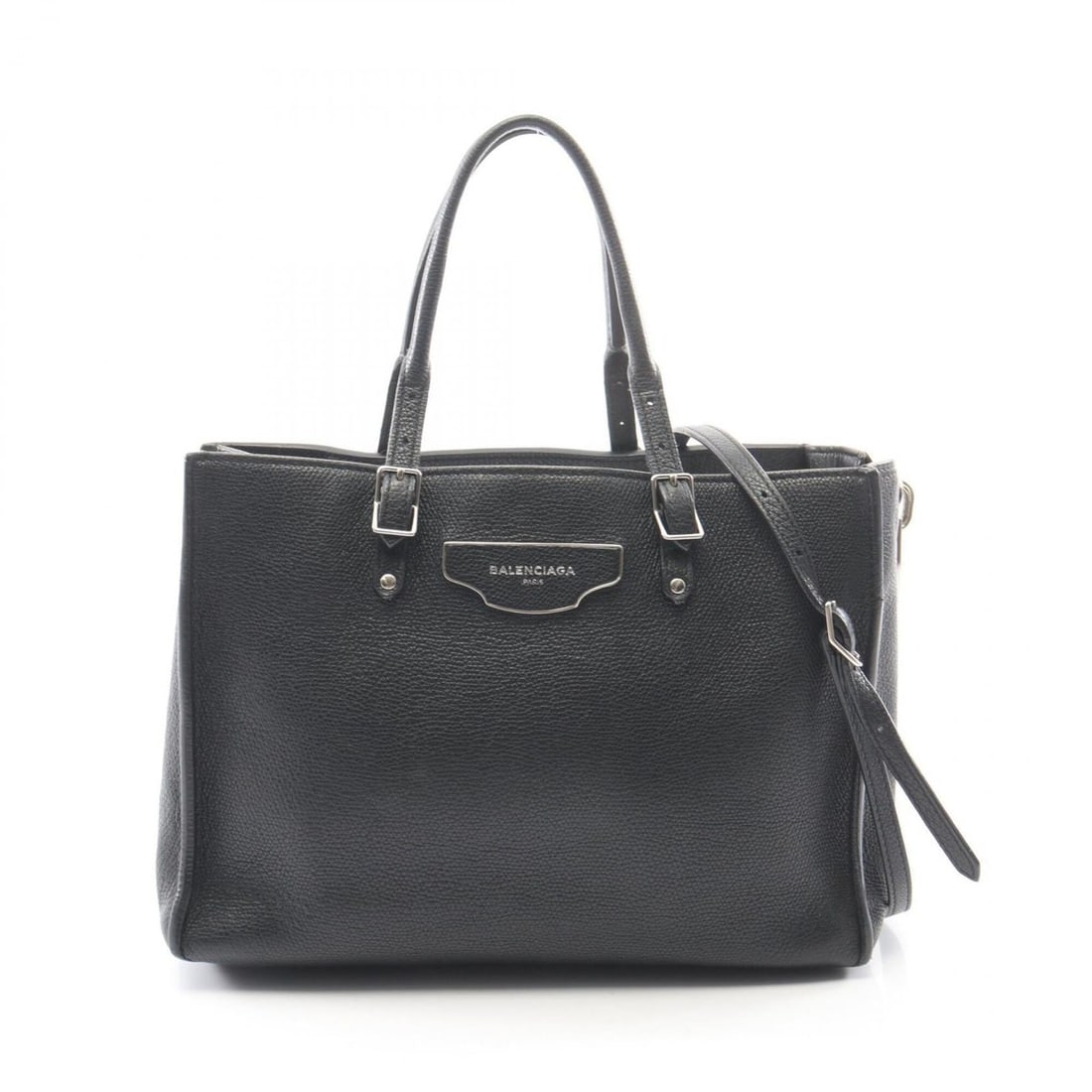 Balenciaga The Paper Mini 2-Way Handbag, Leather, Women's, Black, 399531: --- Catalog ---Category: SizeSize (HxWxD): 19cm x 26cm x 10.5cm / 7.48'' x 10.23'' x 4.13''Category: DesignType: HandbagColor: BlackGender: WomenMaterial: Leather Category: GeneralMPN: 399531Brand: Ba