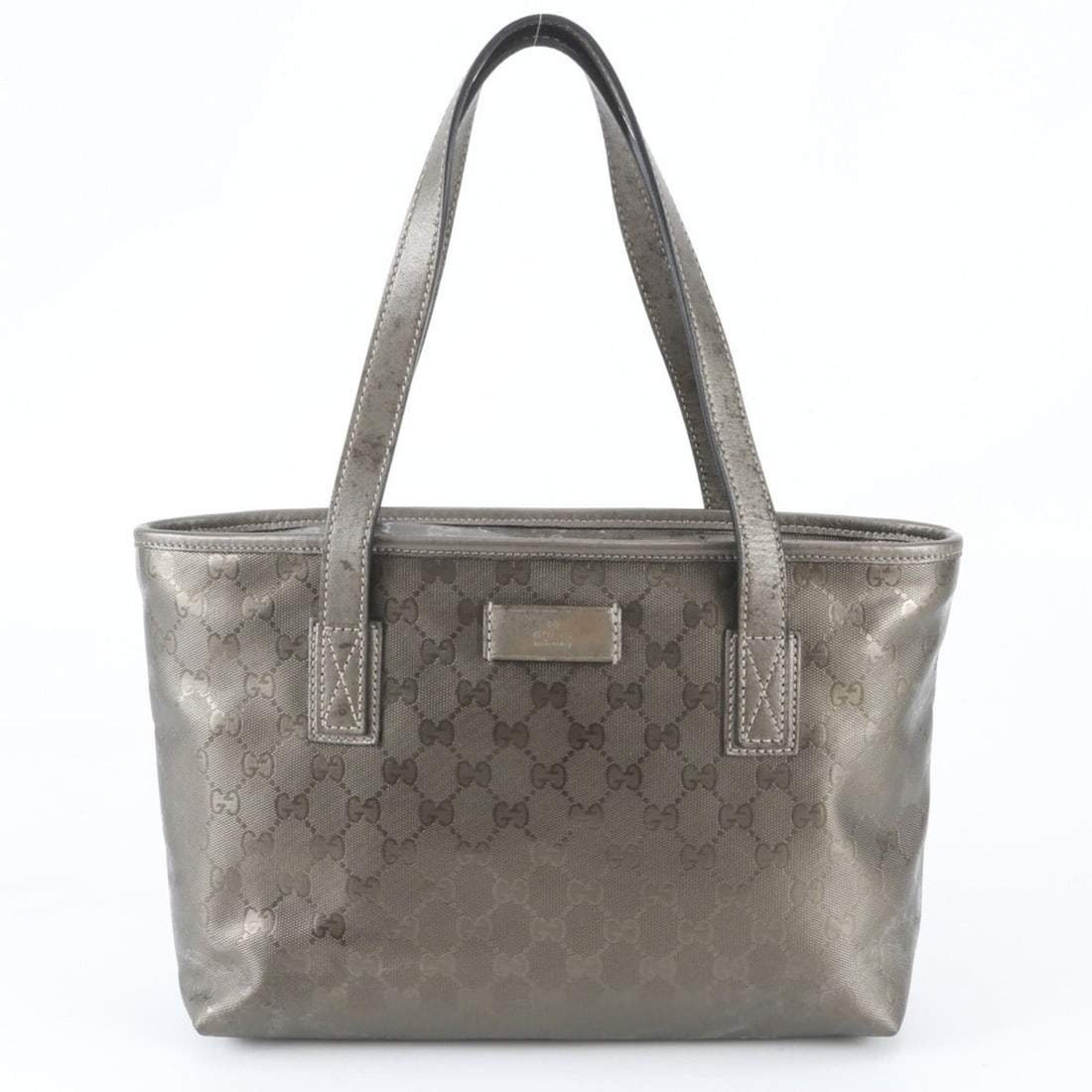 Gucci GG Imprime 211138 Leather Tote Bag, Handbag, Shoulder Women's: --- Catalog ---Category: SizeSize (HxWxD): 20cm x 29cm x 9cm / 7.87'' x 11.41'' x 3.54''Handle Length: 54cm / 21.25''Category: DesignType: Handbag, Tote bagColor: Green, Khaki, MetallicGender: WomenMa