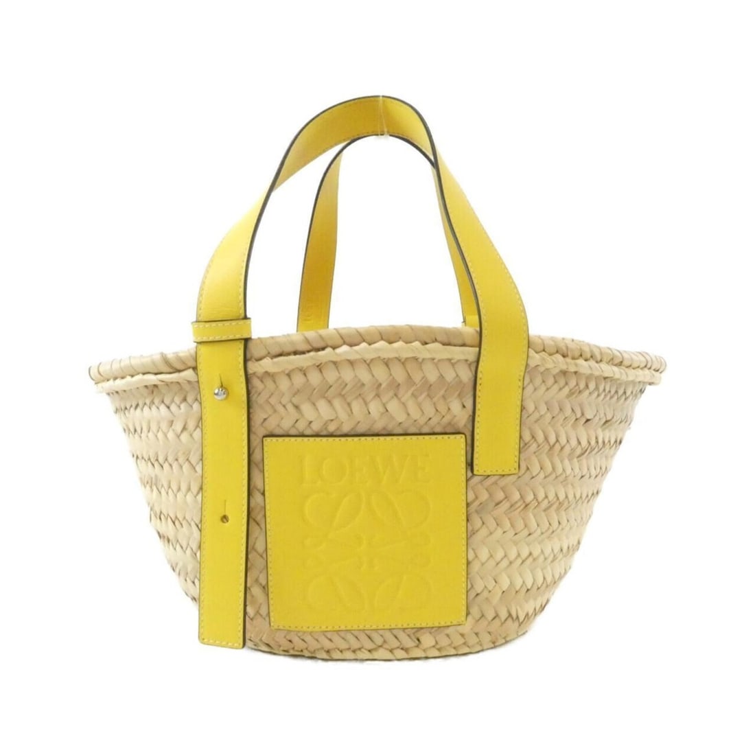 Loewe 327 02 S93 Handbag: --- Catalog ---Category: SizeSize (HxWxD): 19cm x 39cm x 15cm / 7.48'' x 15.35'' x 5.9''Category: DesignType: HandbagColor: YellowGender: WomenMaterial: Raffia , Leather Hardware Color: