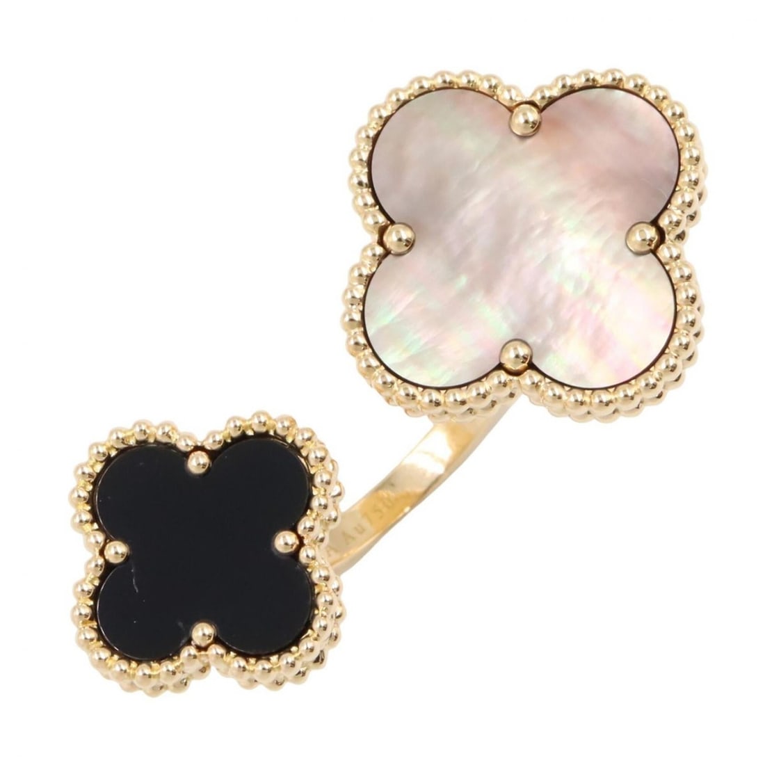 Van Cleef & Arpels Magic Alhambra Entre Doior Ring, Onyx, MOP, 18K (Yellow Gold), Mother of Pearl, (1 of 10)