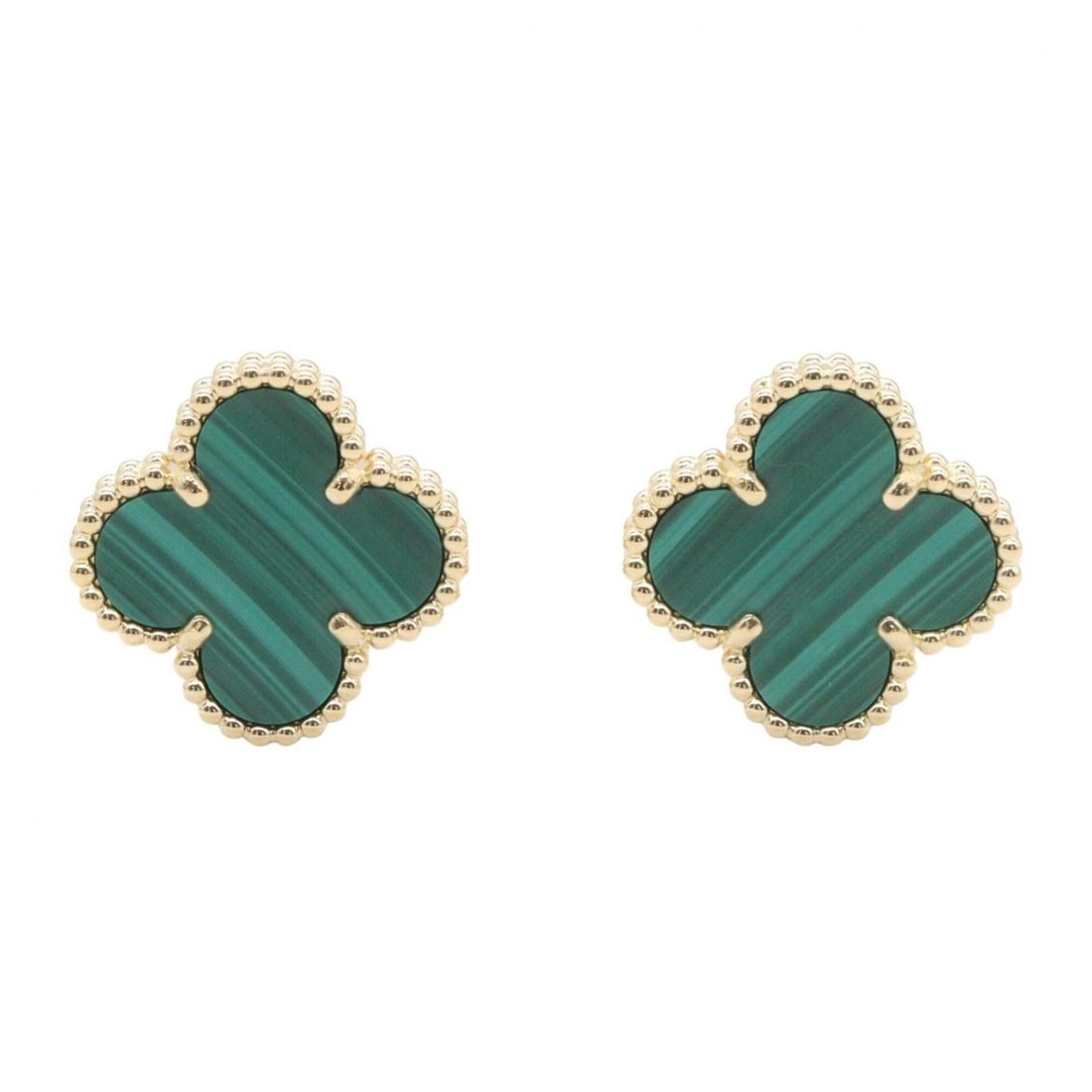 Van Cleef & Arpels Vintage Alhambra Malachite Earrings, 18K (Yellow Gold), Malachite, Women's,: --- Catalog ---Category: SizeSize (HxWxD): 15.00mm x 15.00mm / 0.59'' x 0.59''Category: DesignType: Stud earringsGender: WomenMaterial: Yellow gold (18K)Category: GeneralBrand: Van Cleef & Arpels--- I
