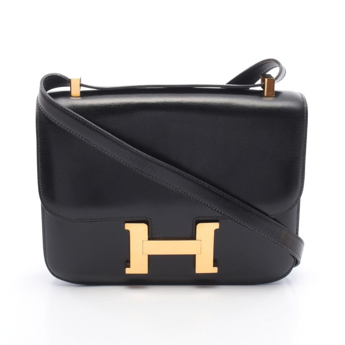 Hermes Constance 23 Shoulder Bag/Handbag, Calfskin (Cowhide), Box Calf Leather, Women's, Black (1 of 12)