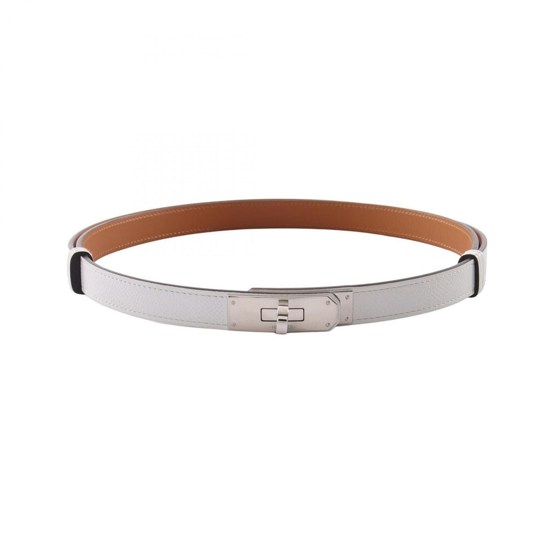 Hermes Kelly Belt, made of Veau Epsom leather, white color.: --- Catalog ---Category: SizeWidth: 1.7cm / 0.66''Category: DesignType: Standard beltColor: WhiteGender: WomenCategory: GeneralBrand: Hermes--- Item List ---Section: ConditionRanking: Rank A Used - A 