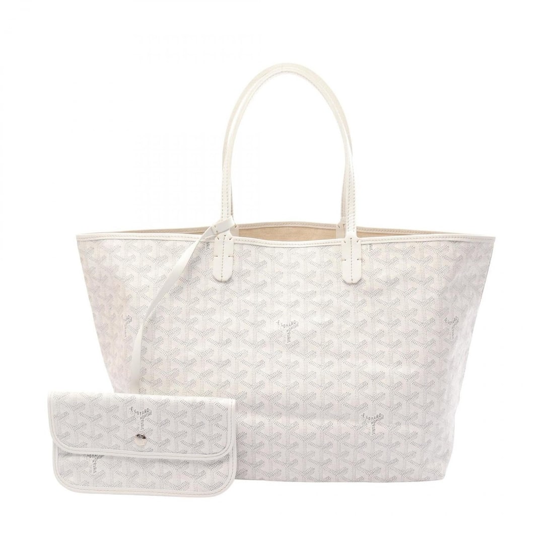 Goyard Saint Louis PM Tote Bag, Handbag, Coated Canvas Leather, Women's, White/Gray: --- Catalog ---Category: SizeSize (HxWxD): 26cm x 32cm x 14cm / 10.23'' x 12.59'' x 5.51''Category: DesignType: Handbag, Tote bagColor: Gray, WhiteGender: WomenMaterial: Coated canvas , Leather Catego