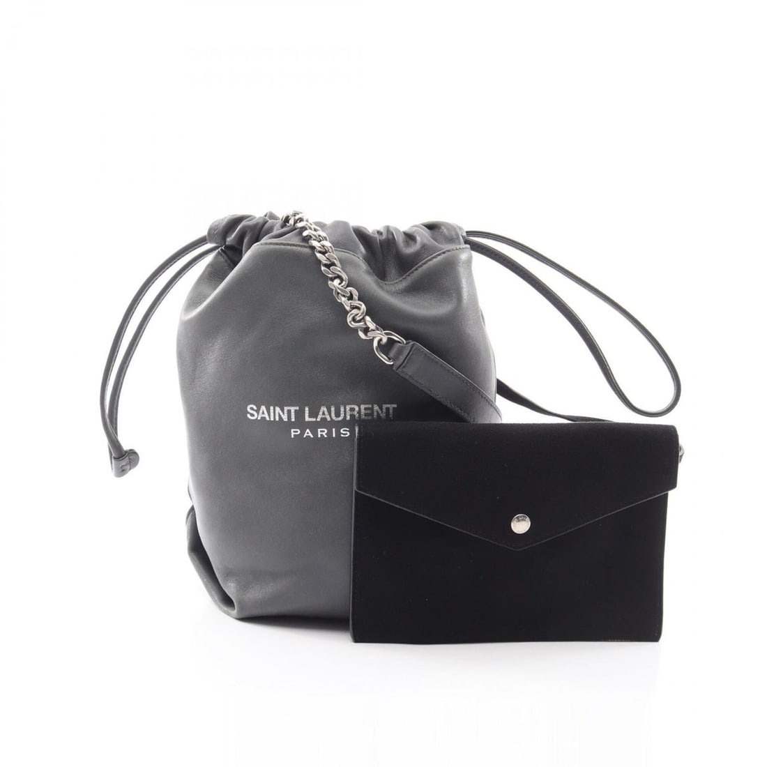 Yves Saint Laurent Saint Laurent Paris TEDDY SMALL Handbag with Pouch, Shoulder Bag, Leather,: --- Catalog ---Category: SizeSize (HxWxD): 24cm x 14cm x 11cm / 9.44'' x 5.51'' x 4.33''Category: DesignType: Handbag, Pouch, Shoulder bagColor: GrayGender: WomenMaterial: Leather Category: GeneralMPN
