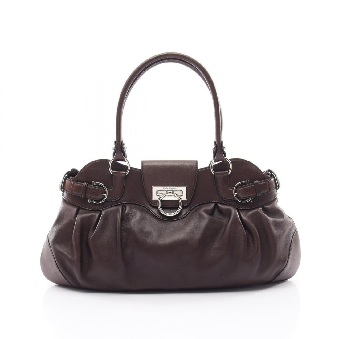 Salvatore Ferragamo Marissa Gancini Handbag, Leather, Women's, Brown: --- Catalog ---Category: SizeSize (HxWxD): 25cm x 46cm x 4cm / 9.84'' x 18.11'' x 1.57''Category: DesignType: HandbagColor: BrownGender: WomenMaterial: Leather Category: GeneralBrand: Salvatore Ferrag