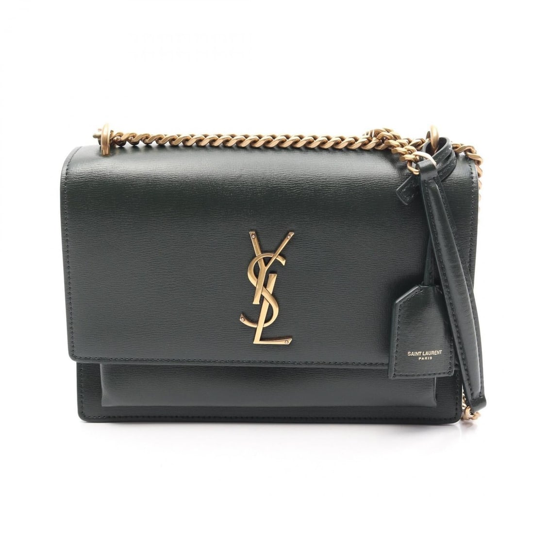 Yves Saint Laurent Saint Laurent Paris Sunset Medium Shoulder Bag/Handbag, Leather, Women's, Green: --- Catalog ---Category: SizeSize (HxWxD): 16.5cm x 22cm x 3.5cm / 6.49'' x 8.66'' x 1.37''Category: DesignType: Handbag, Shoulder bagColor: GreenGender: WomenMaterial: Leather Category: GeneralBrand: