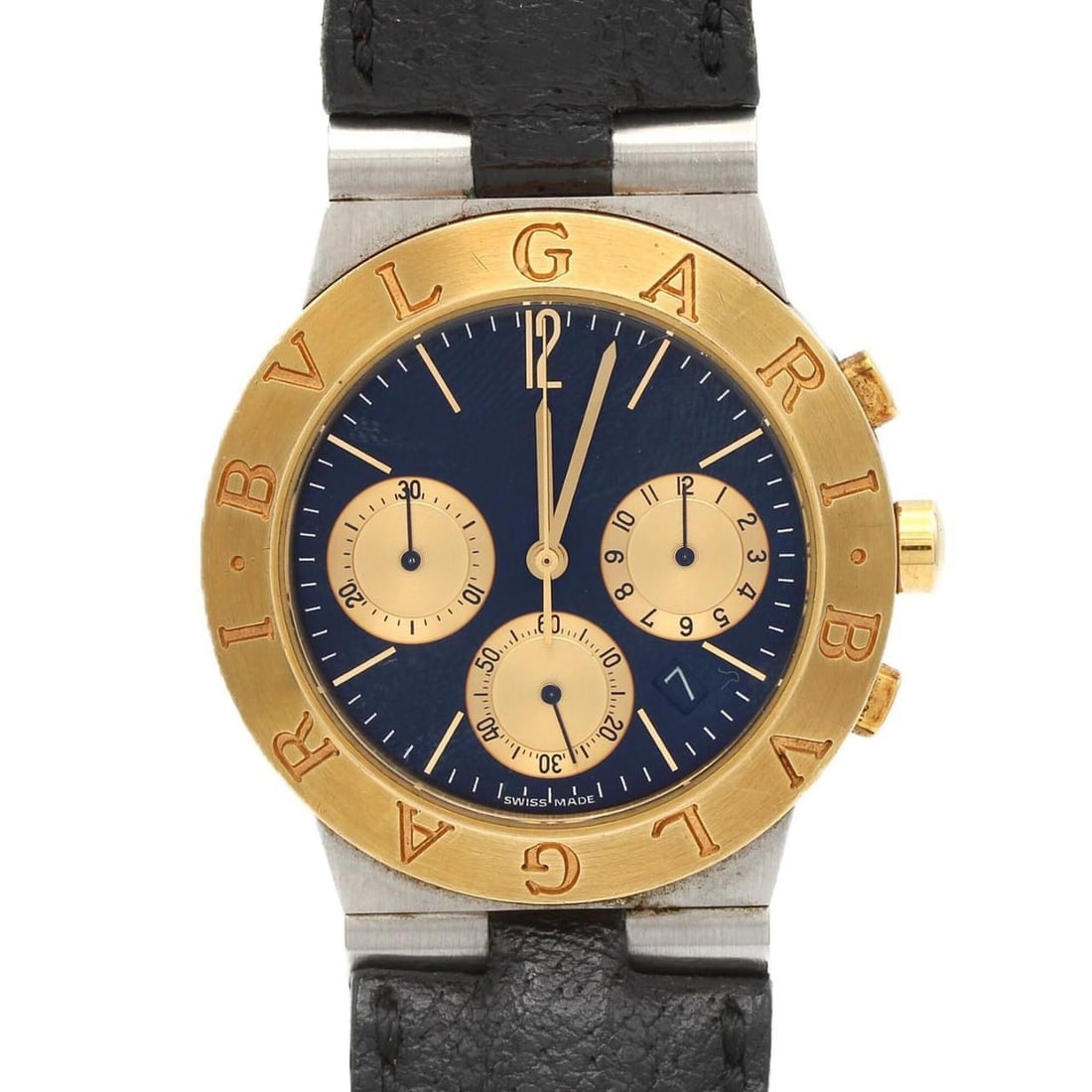 Bulgari Diagono Sport Chrono Two-Tone CH35SG SSxYG Quartz Watch: --- Catalog ---Category: SizeCase Diameter: 35mm / 1.38''Category: DesignType: WristwatchGender: MenColor (Dial): Black, GoldMaterial (Case): Stainless steel, Yellow goldCategory: GeneralMPN: