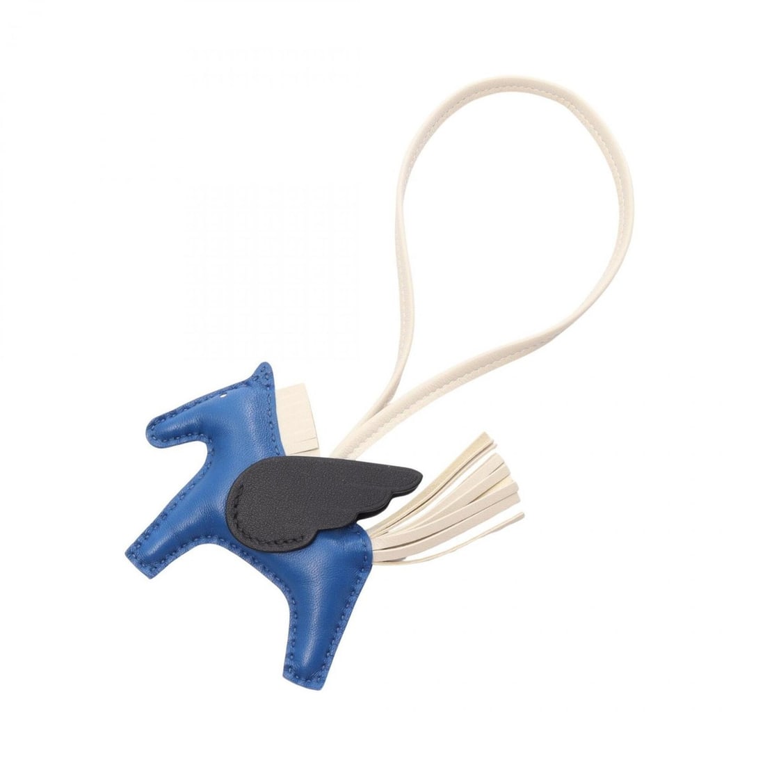 Hermes Rodeo Pegasus PM Blue France Cle Charm Accessory Agneau Milo Veau Swift Leather Women's Ivory: --- Catalog ---Category: DesignType: Handbag charmColor: Black, Blue, IvoryGender: WomenMaterial: Agneau Milo, Swift leatherCategory: GeneralBrand: Hermes--- Item List ---Section: ConditionRanking: Ra