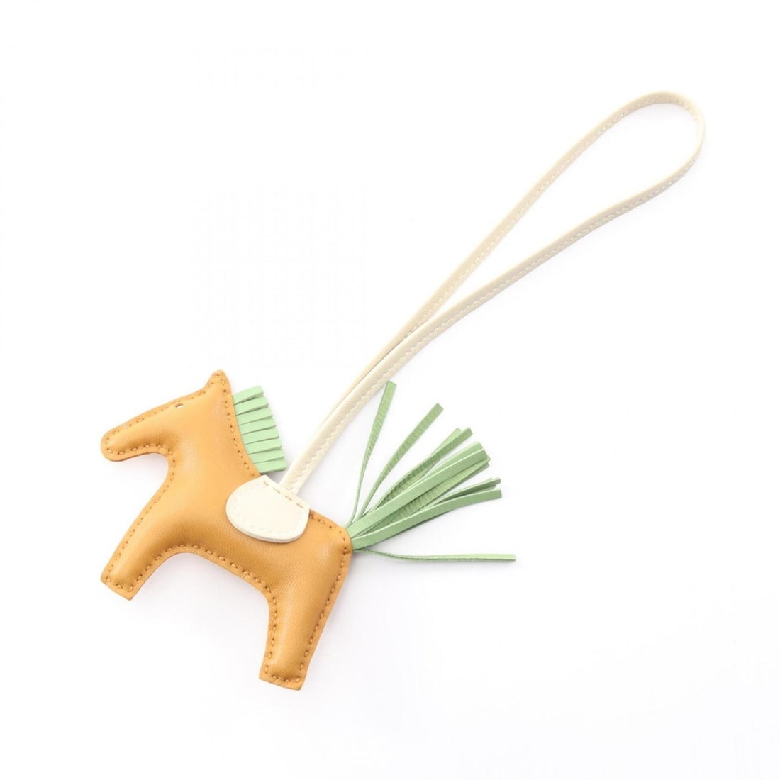 Hermes Rodeo PM Sesame Craie Vert Cricket Charm Accessory Agneau Milo Women's Brown White Green: --- Catalog ---Category: DesignType: Handbag charmColor: Brown, Green, WhiteGender: WomenMaterial: Agneau MiloCategory: GeneralBrand: Hermes--- Item List ---Section: ConditionRanking: Rank A Used - A 