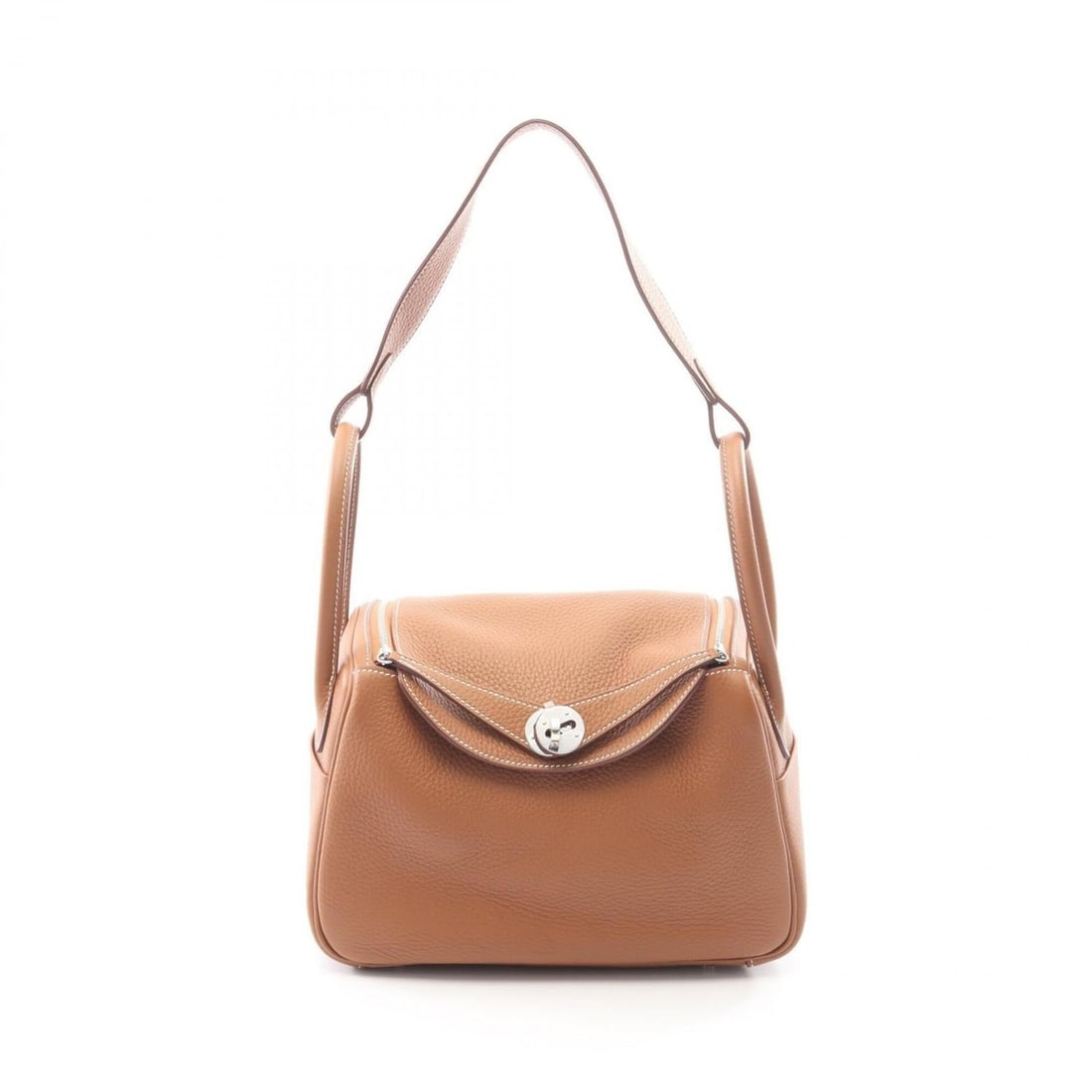 Hermes Lindy 26 Shoulder Bag/Handbag, Leather, Taurillon Clemence, Brown Tone: --- Catalog ---Category: SizeSize (HxWxD): 18cm x 26cm x 12.5cm / 7.08'' x 10.23'' x 4.92''Category: DesignType: Handbag, Shoulder bagColor: BrownGender: WomenMaterial: Taurillon clemence leather Hard